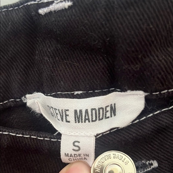 Steve Madden Black and White Straight Leg Jeans Timeless Design - Picture 2 of 9